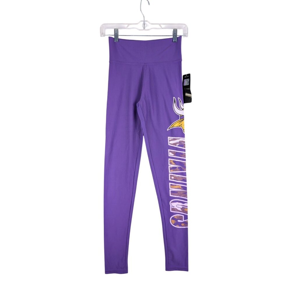 Zubaz‎ NFL Apparel Minnesota Vikings Womens X-Small Spellout Leggings NWT